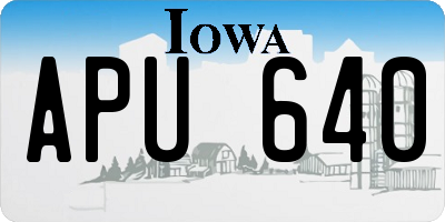 IA license plate APU640