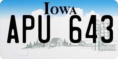 IA license plate APU643