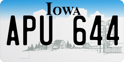 IA license plate APU644