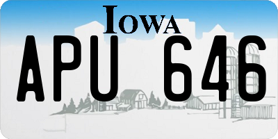 IA license plate APU646