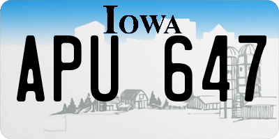 IA license plate APU647