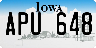 IA license plate APU648