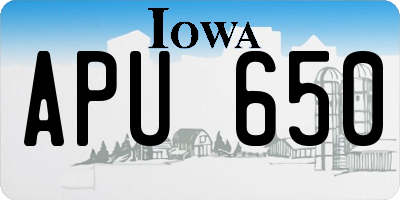 IA license plate APU650