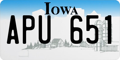 IA license plate APU651