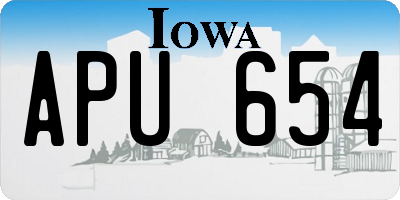 IA license plate APU654