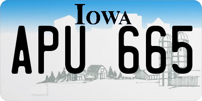 IA license plate APU665