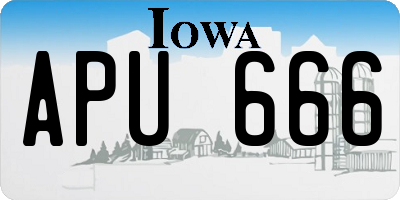 IA license plate APU666