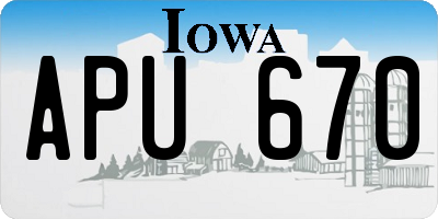 IA license plate APU670
