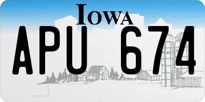 IA license plate APU674