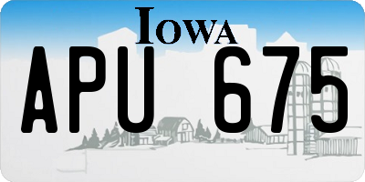 IA license plate APU675