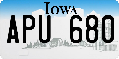 IA license plate APU680