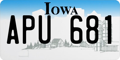 IA license plate APU681