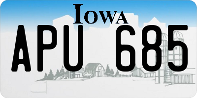 IA license plate APU685
