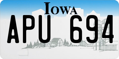 IA license plate APU694