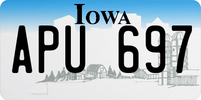IA license plate APU697