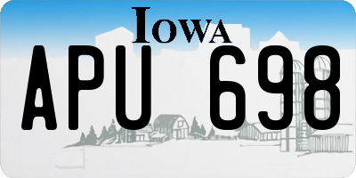 IA license plate APU698