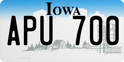 IA license plate APU700