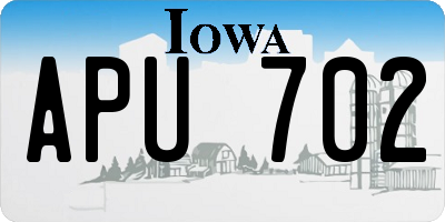 IA license plate APU702