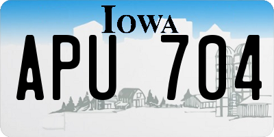 IA license plate APU704