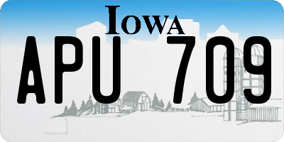 IA license plate APU709