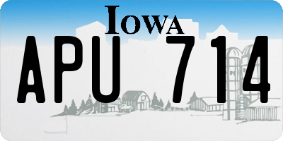 IA license plate APU714