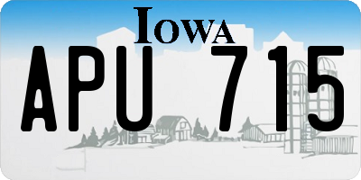 IA license plate APU715