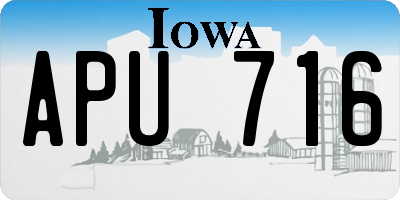 IA license plate APU716