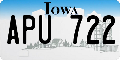 IA license plate APU722