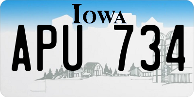 IA license plate APU734