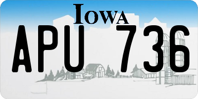 IA license plate APU736