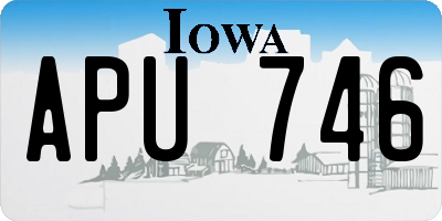 IA license plate APU746