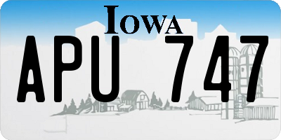 IA license plate APU747