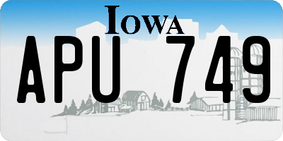 IA license plate APU749