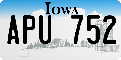 IA license plate APU752