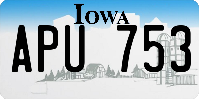 IA license plate APU753