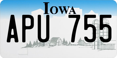 IA license plate APU755