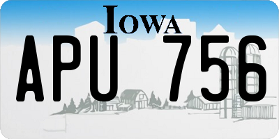 IA license plate APU756