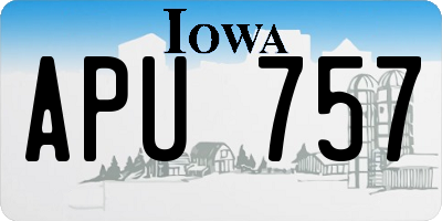 IA license plate APU757