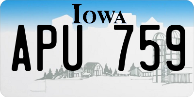 IA license plate APU759