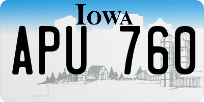 IA license plate APU760