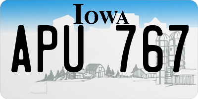 IA license plate APU767