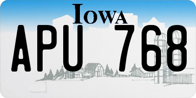 IA license plate APU768