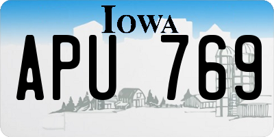 IA license plate APU769