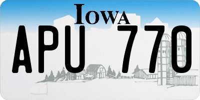 IA license plate APU770