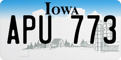 IA license plate APU773