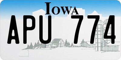 IA license plate APU774