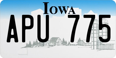 IA license plate APU775