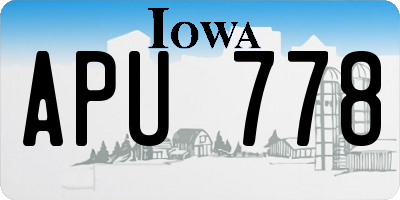 IA license plate APU778