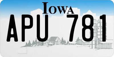 IA license plate APU781