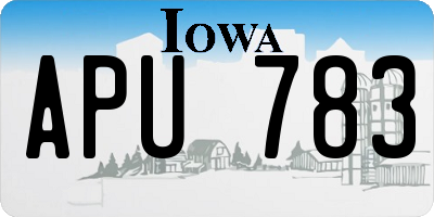 IA license plate APU783